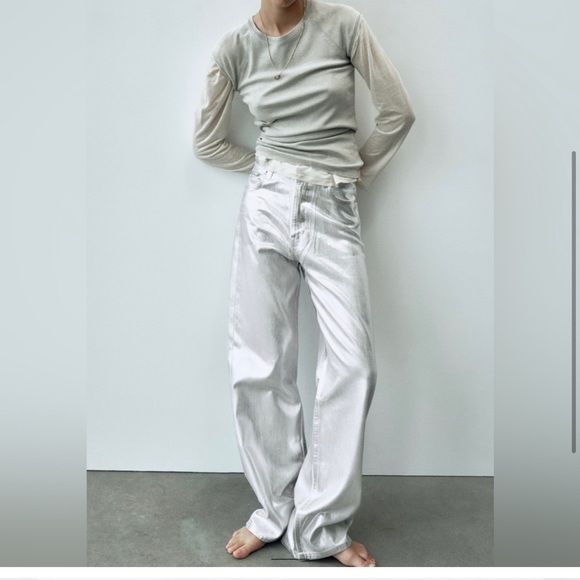 ZARA TRF WIDE LEG JEANS - Picture 3 of 9